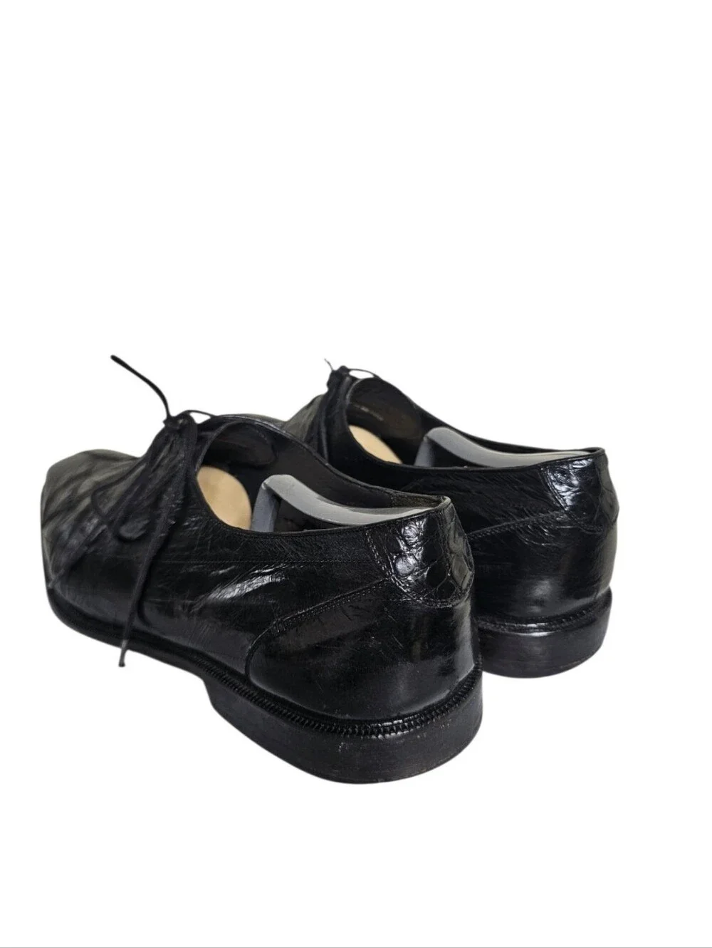 Belvedere Exotic Black Crocodile Dress Shoes Handmade Mens Sz 13 RARE SHOES